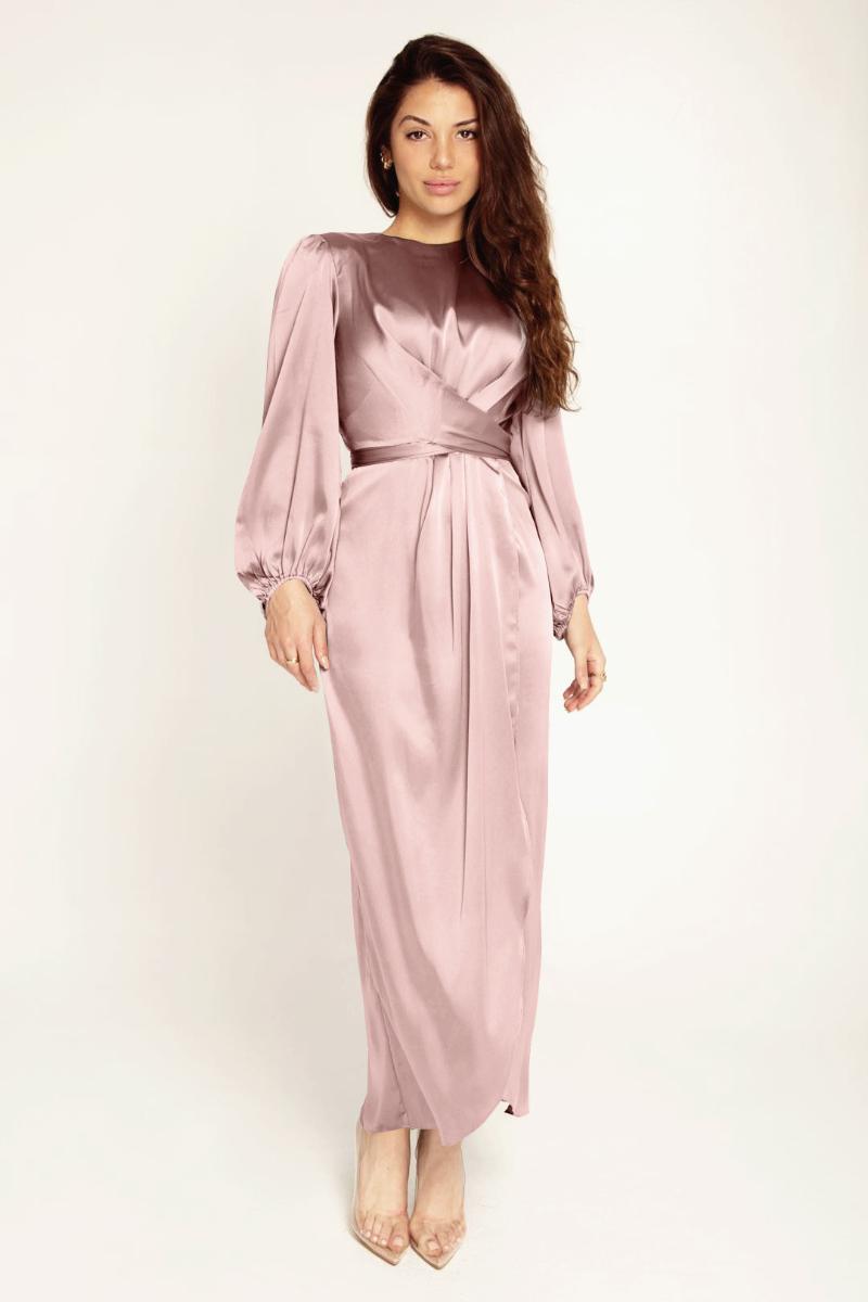 Loriya Soft Waist Dress, Dubai Satin Dress Lr386 Two Piece