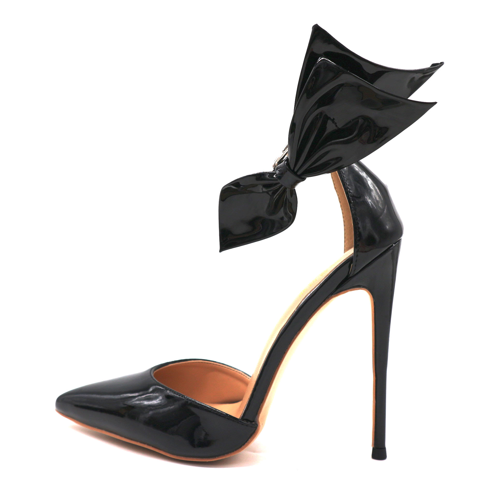 Fashion Women Sandals Black Lacquer Patent LeatherThin Heel Shoes Pointed Hollow Foot Ring with Bow Buckle Strap 12cm High Heels Party Shoe
Fashion Women Sandals Black Lacquer Patent LeatherThin Heel Shoes Pointed Hollow Foot Ring with Bow Buckle Strap 12cm High Heels Party Shoe