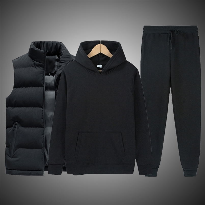 Brand Men Solid Color Casual Sets Men' Vest + Hoodies + Pants 3 Piece Tracksuit Trendy Sportswear Set Male Men Clothing Set 210924, Khaki
Brand Men Solid Color Casual Sets Men' Vest + Hoodies + Pants 3 Piece Tracksuit Trendy Sportswear Set Male Men Clothing Set 210924, Khaki