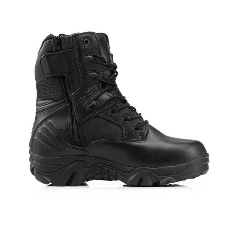 Men Military Tactical Boots Winter Leather Black Special Force Desert Ankle Combat Boots Safety Work Shoes Army Boots 211023