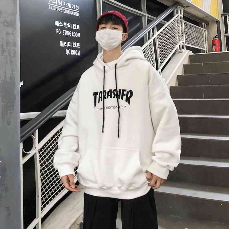 Flame thrasher Wang Yibo's same sweater hooded Plush coat women's thin men's loose Hoodie fashion