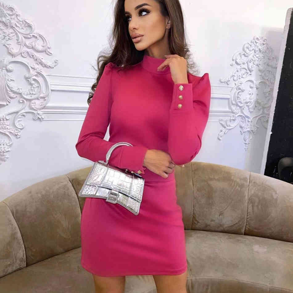 Summer Ladies Dress Bandage Long Sleeve Elegant Sexy Bodycon Party Club Celebrity Vestidos 210525