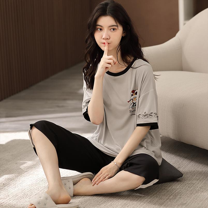pajamas set homewear summer cute womens sleepwears cartoon casual short sleeve plaid pant homesuit nightwear sleepwear home clothing, Black;red
pajamas set homewear summer cute womens sleepwears cartoon casual short sleeve plaid pant homesuit nightwear sleepwear home clothing, Black;red