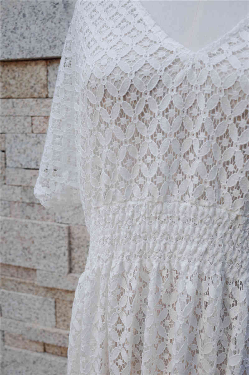 Saida de Praia Cover ups Beach Dresses Lace Robe Plage up Longa Tunic Pareos Bikini #Q629 210420