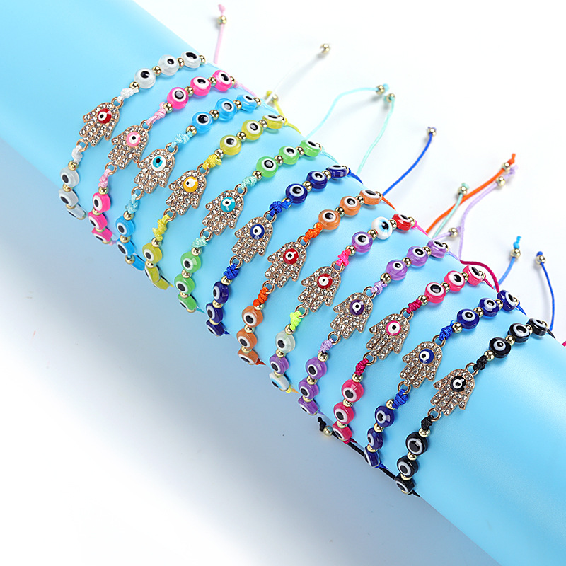 Popular Fatima Hand Charm Bracelet Colorful Evil Eye Beads Strands Bracelets for Wholesale 12pcs/Set
Popular Fatima Hand Charm Bracelet Colorful Evil Eye Beads Strands Bracelets for Wholesale 12pcs/Set