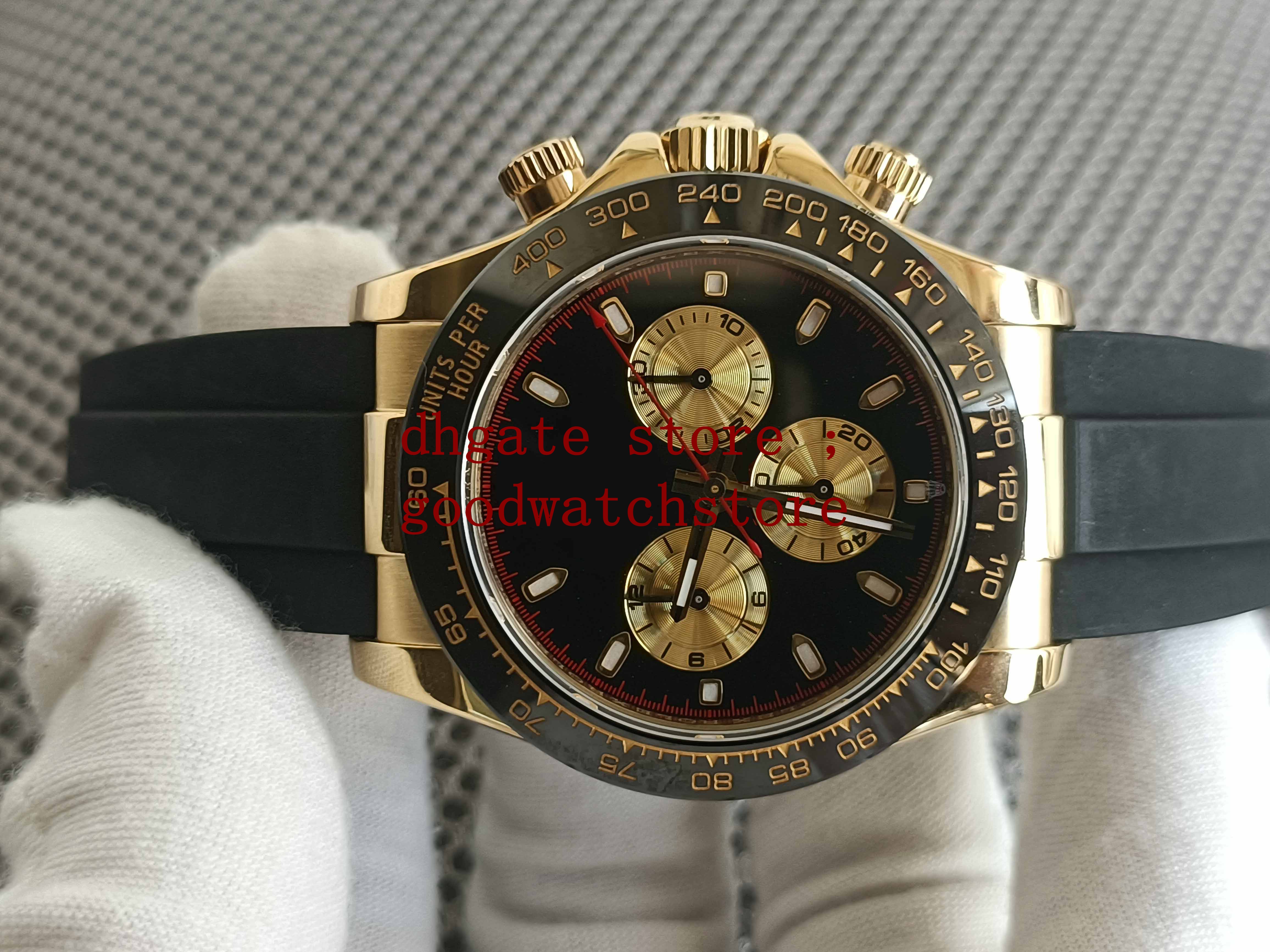 BOX Mens GM Latest V3 Upgrade Wristwatches Black dial 40mm Cal.4130 eta 904L Markers Steel Rubber band bracelet Watch Chronograph Movement Automatic Watches
BOX Mens GM Latest V3 Upgrade Wristwatches Black dial 40mm Cal.4130 eta 904L Markers Steel Rubber band bracelet Watch Chronograph Movement Automatic Watches