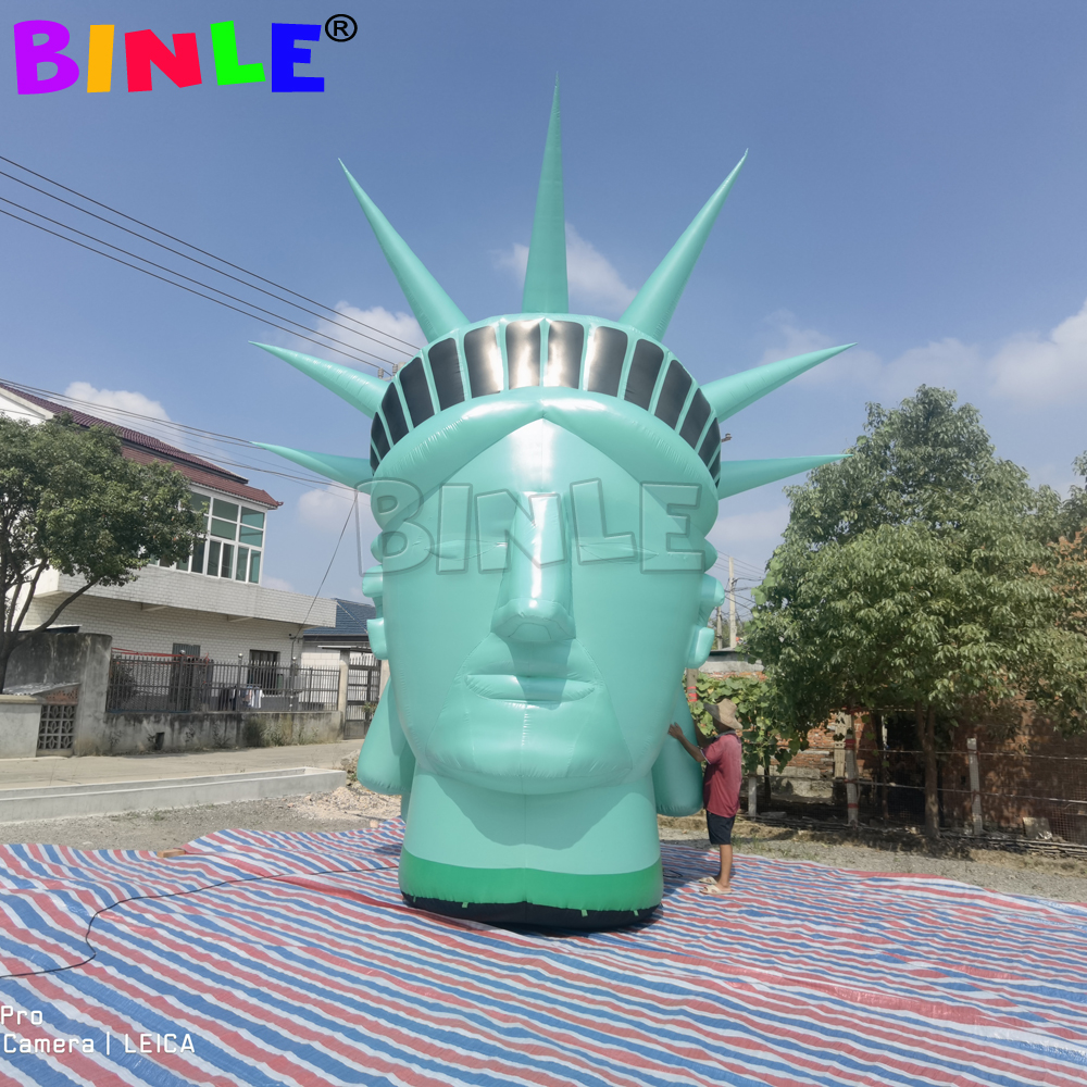 Jumbo 20ft Giant inflatable statue of liberty head balloon man sculpture for advertisement and decoration