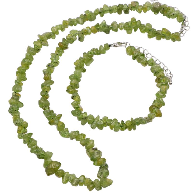 Earrings & Necklace Bohemia Fashion Natural Stone Olive Jades Chip Beads Bracelet Jewelry Set Gravel Irregular Rope Chain Ms Gift Y1087, Silver
Earrings & Necklace Bohemia Fashion Natural Stone Olive Jades Chip Beads Bracelet Jewelry Set Gravel Irregular Rope Chain Ms Gift Y1087, Silver