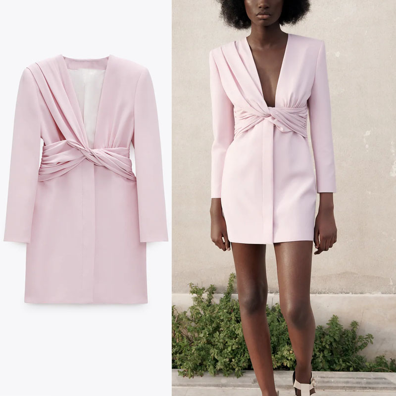 Za 2021 Knot Ruched Mini Dress Women Vintage Long Sleeve Pink Black Office Lady Dresses Woman Front Button Elegant Summer Dress
Za 2021 Knot Ruched Mini Dress Women Vintage Long Sleeve Pink Black Office Lady Dresses Woman Front Button Elegant Summer Dress