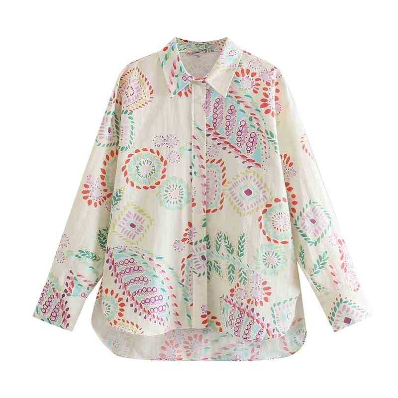 Fashion Spring Floral Blouse Women Turn Down Collar Long Sleeve Loose Casual Street Style Tops Vintage Shirts 210525, White
Fashion Spring Floral Blouse Women Turn Down Collar Long Sleeve Loose Casual Street Style Tops Vintage Shirts 210525, White