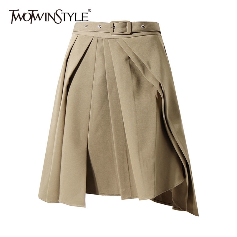 Pleated Khaki Skirt For Women High Waist Sashes Mini Casual Skirts Female Fashion Clothing Summer 210521
Pleated Khaki Skirt For Women High Waist Sashes Mini Casual Skirts Female Fashion Clothing Summer 210521