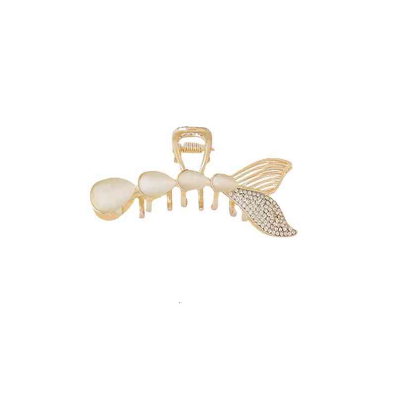 Hair Accessories Jewelry Fishtail Opal Temperament Pearl Clip Catch Back of Head Advanced Shark Medium and Large Headdress Summer