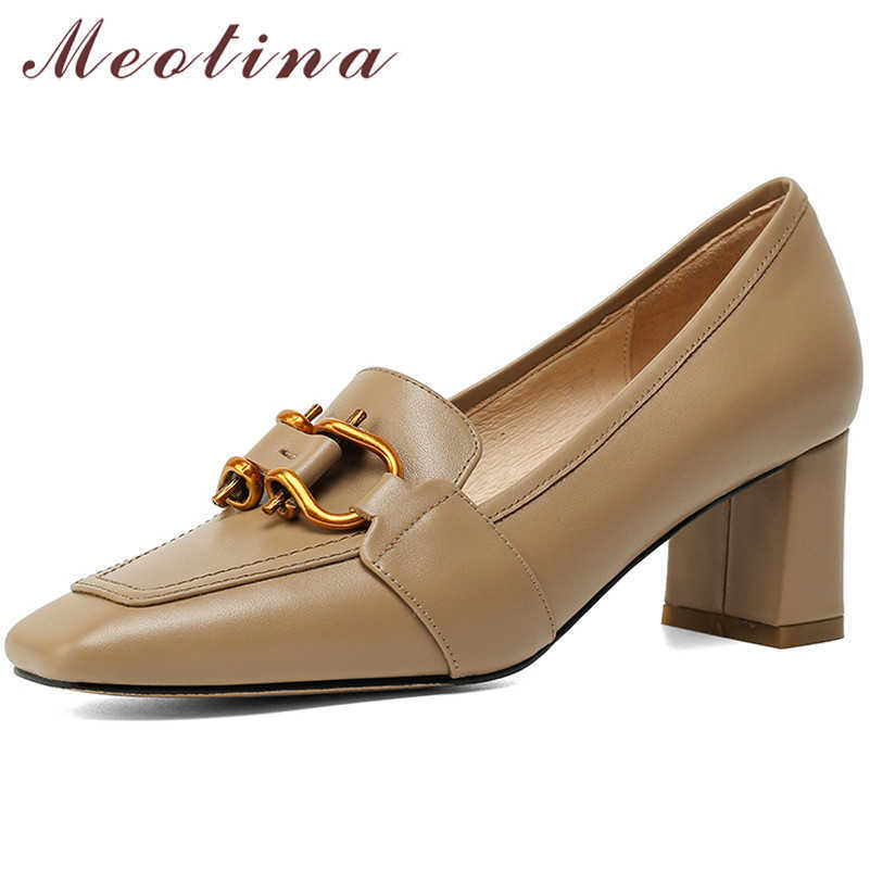 Meotina Square Toe Women Shoes Genuine Leather High Heels Chunky Heel Pumps Metal Decoration Ladies Footwear Beige Big Size 40 210608
Meotina Square Toe Women Shoes Genuine Leather High Heels Chunky Heel Pumps Metal Decoration Ladies Footwear Beige Big Size 40 210608