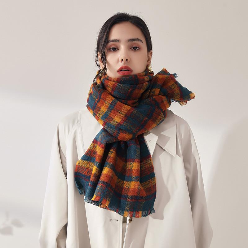 Scarves Designer Women's Autumn Winter Thick Diamond Plaid Female Scarf Warm Knitted Luxury Cashmere Shawls Accessories
Scarves Designer Women's Autumn Winter Thick Diamond Plaid Female Scarf Warm Knitted Luxury Cashmere Shawls Accessories