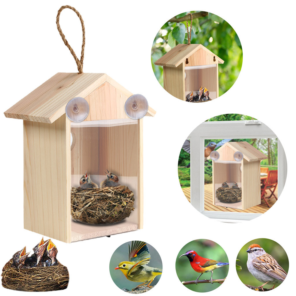 Nest wooden house bird nests outdoors view bird house garden window birded art sculpture outdoor yard decoration