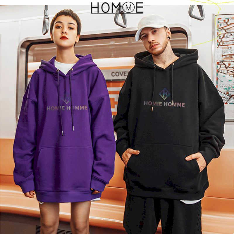 National Oversize Reflective Hoodies Men's Hooded Autumn And Winter Loose Large Size Couple Jacket 210526