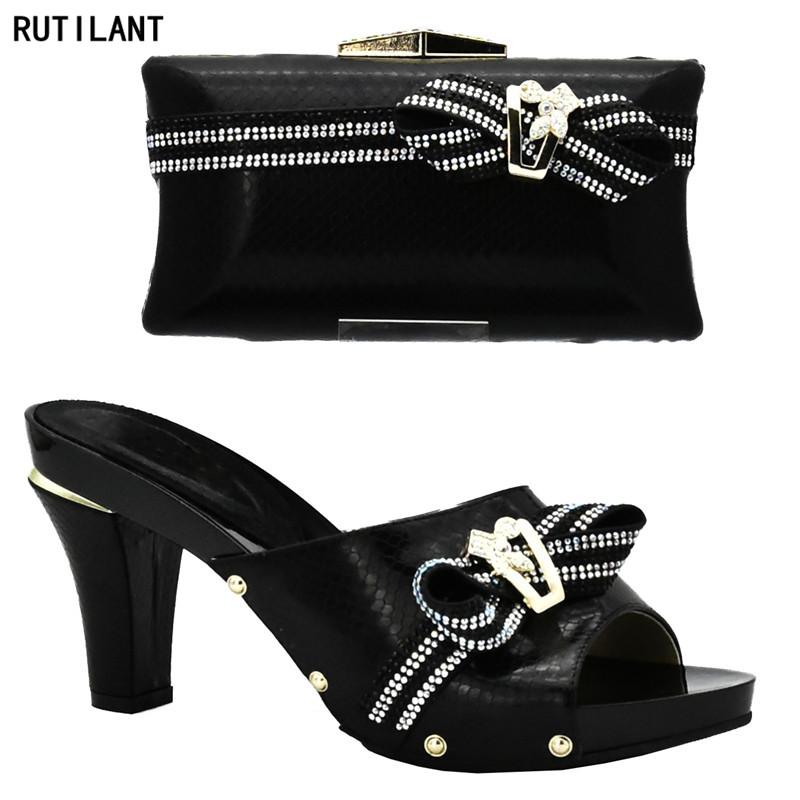 Dress Shoes Latest Women Italian African Party Pumps And Bag Set Decorated With Rhinestone Nigerian Matching Bags Shoe, Black
Dress Shoes Latest Women Italian African Party Pumps And Bag Set Decorated With Rhinestone Nigerian Matching Bags Shoe, Black