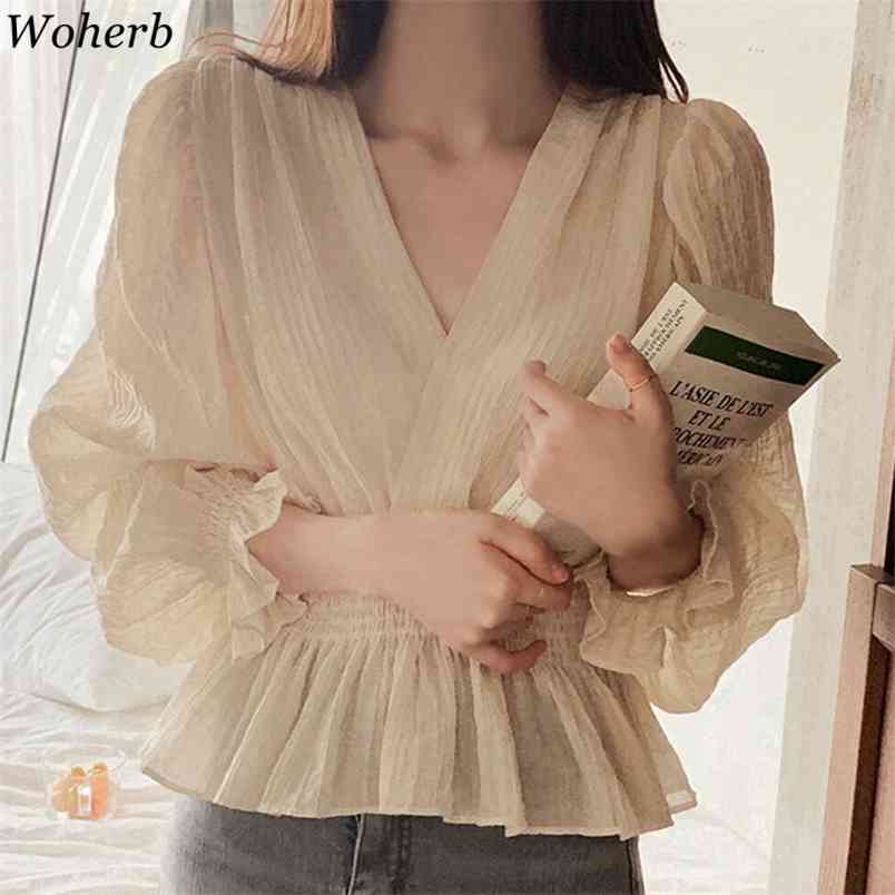 Chiffon Blusas Chic Ruffles Women Blouses Tops Puff Sleeve Female V-neck Solid Shirts Summer Elegant Blouse Femme 210519, Apricot
Chiffon Blusas Chic Ruffles Women Blouses Tops Puff Sleeve Female V-neck Solid Shirts Summer Elegant Blouse Femme 210519, Apricot