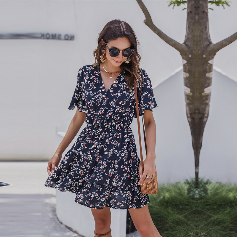 Ladies 2021 New Spring Summer Casual Floral Short Dress For Women' V Neck Butterfly Sleeve A Line Print Mini Dresses All Match, Blue
Ladies 2021 New Spring Summer Casual Floral Short Dress For Women' V Neck Butterfly Sleeve A Line Print Mini Dresses All Match, Blue