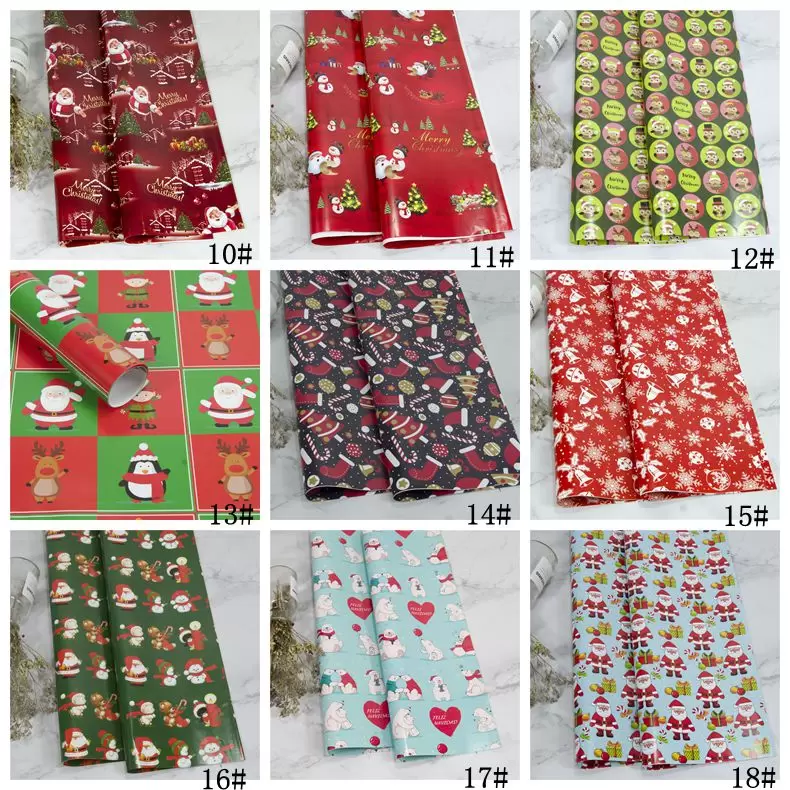 Christmas Wrapping Paper Christmas Decoration Gift Box DIY Package Paper Cartoon Santa Claus Snowman Deer Present Wrapping Paper