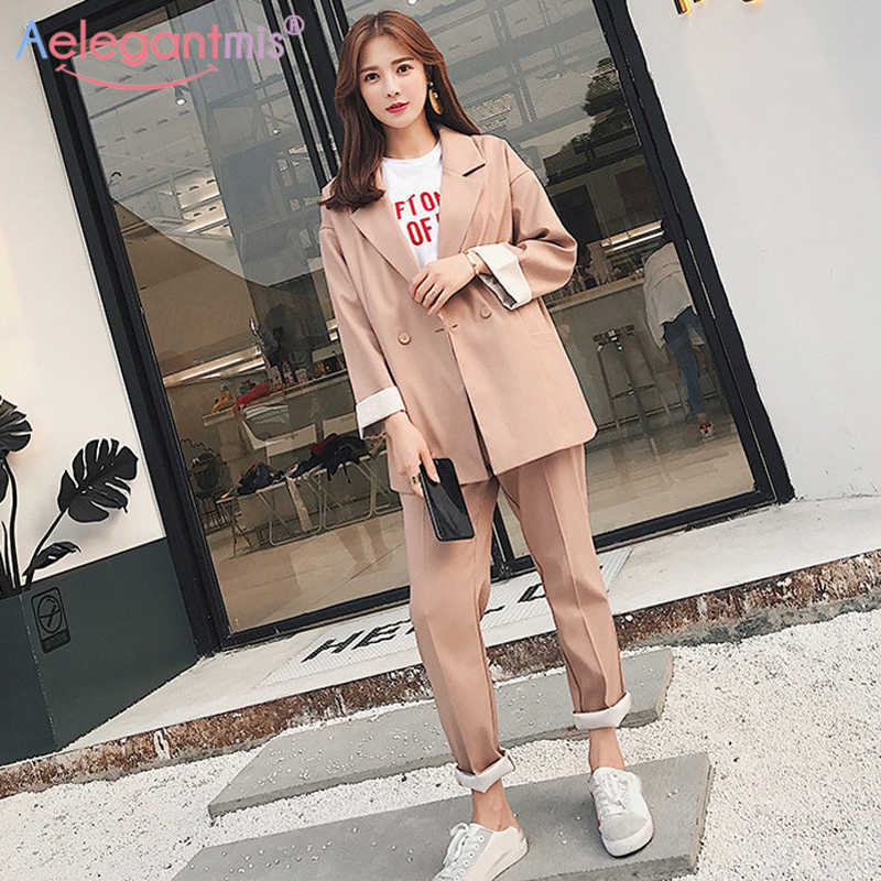 Aelegantmis Fashion Business Pant Suits Women Double Breasted Blazer Set Office Ladies Uniform Formal Jacket Two Pieces 210607, Black
Aelegantmis Fashion Business Pant Suits Women Double Breasted Blazer Set Office Ladies Uniform Formal Jacket Two Pieces 210607, Black