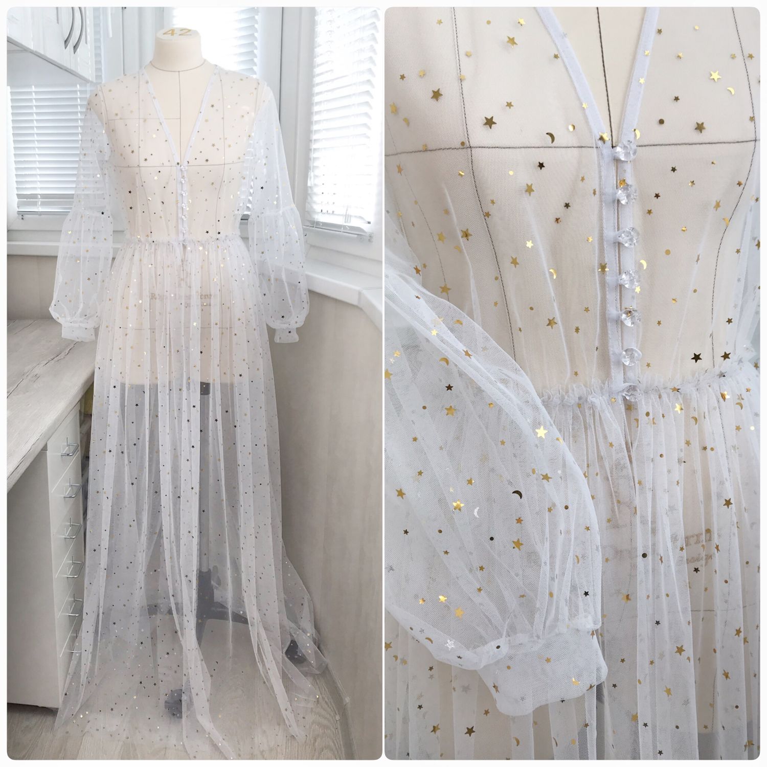 Ladies Lace Robe Sexy See-Through Gowns Fluffy Photography Bridal Robes Marabou/Charmeuse Dressing Gown Party Gifts Bridesmaid Dress