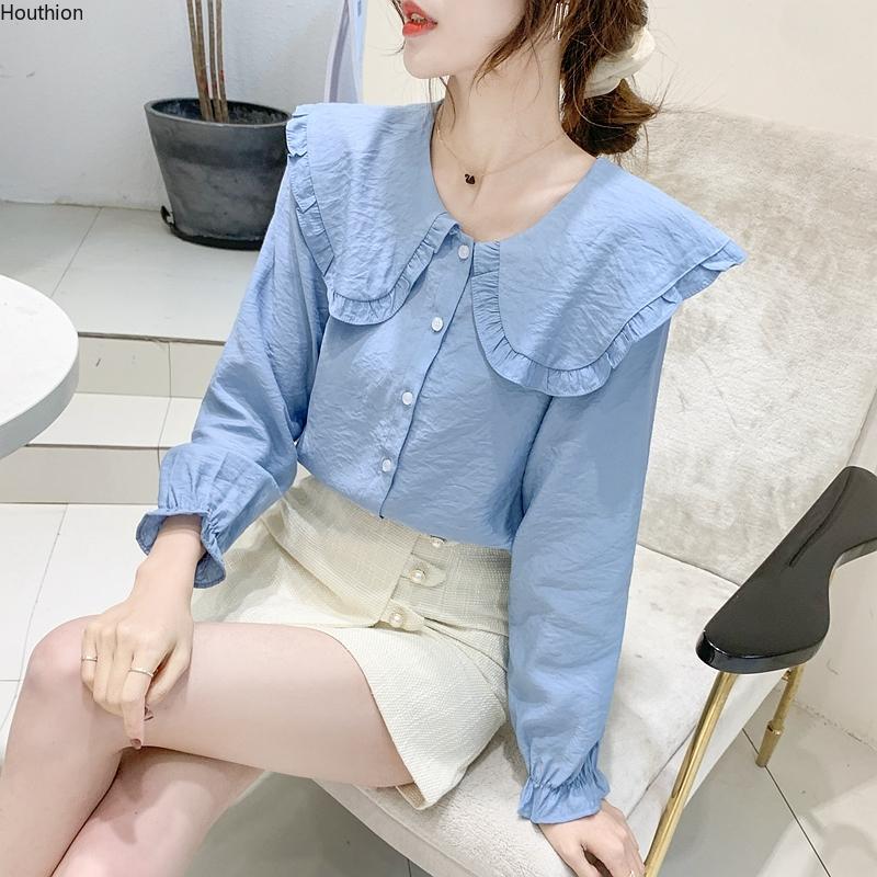 Women's Blouses & Shirts Houthion Silk Long Sleeve Top Fashion Solid Chiffon Shirt Korean Loose Casual Blouse Button Lady Blusas, White
Women's Blouses & Shirts Houthion Silk Long Sleeve Top Fashion Solid Chiffon Shirt Korean Loose Casual Blouse Button Lady Blusas, White