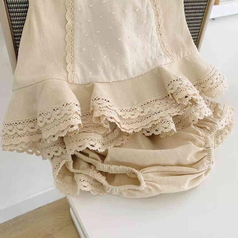 Summer girl lace sleeveless shorts two-piece suit girls clothing set kids boutique 210515