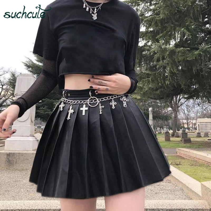 SUCHCUTE Womens Skirt Leather Short-Skirt Fashion 2021 Pleated Female Mini Skirts Gothic Black Dancing Korean Style Saia Midi, Black skirt
SUCHCUTE Womens Skirt Leather Short-Skirt Fashion 2021 Pleated Female Mini Skirts Gothic Black Dancing Korean Style Saia Midi, Black skirt