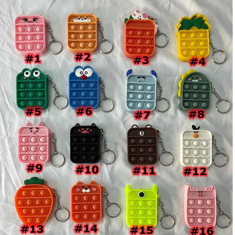 Fidget Toy Sensory Keychains Party Favor Push Bubble Cartoon Simple Dimple Key Chain Stress Reliever Decompression Toys ZZA3378
Fidget Toy Sensory Keychains Party Favor Push Bubble Cartoon Simple Dimple Key Chain Stress Reliever Decompression Toys ZZA3378