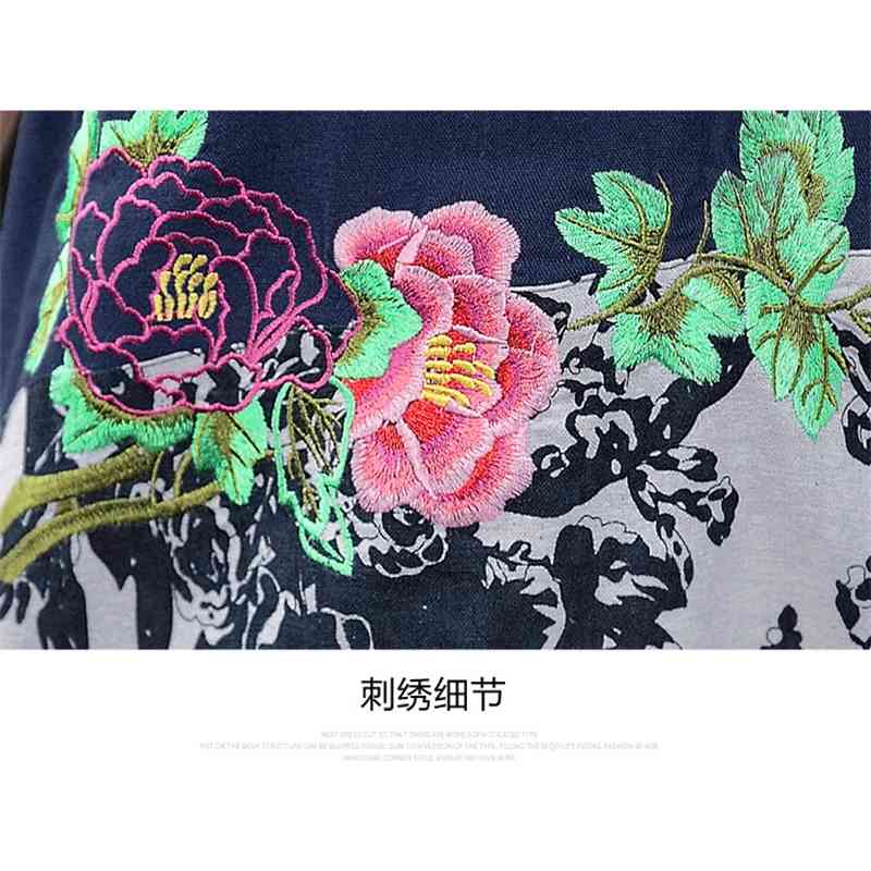 fashion floral embroidery women shirt blouse short-sleeve 's clothing plus size loose tops blusas D824 30 210506
