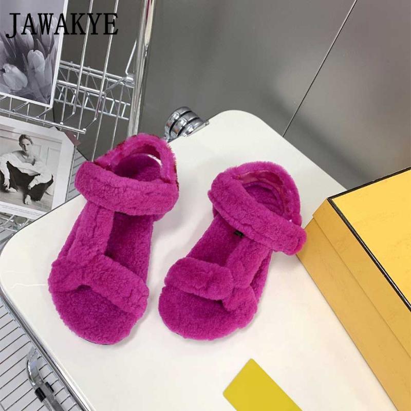 Sandals Designer Brand Fur Winter Celebrity Street Fashion Buckle Strap Beach Shoes Autumn Natural Puffy Women, Black
Sandals Designer Brand Fur Winter Celebrity Street Fashion Buckle Strap Beach Shoes Autumn Natural Puffy Women, Black
