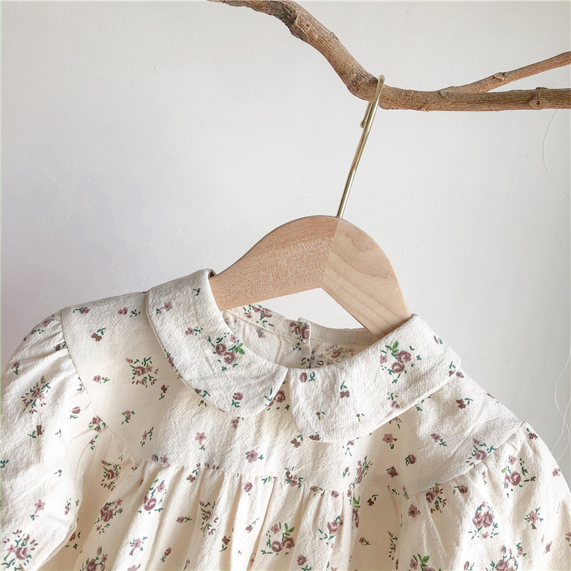 Autumn born Baby Girls Floral Doll Collar Long Sleeve Rompers Clothes Toddler Jumpsuits 210429