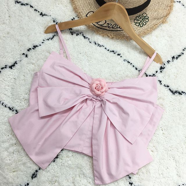 Summer Fashion Women's Vest Tops Italian Spaghetti Strap Sleeveless Bow Strapless Shoulder Top Vacation Beach Wear 210524