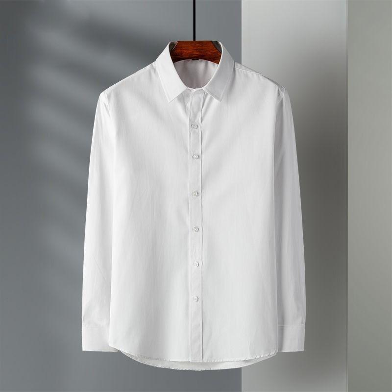 Fashion Solid Spring Autumn Men Casual Slim Fit Shirt Male Cotton Linen Botton Shirts Long Sleeve Formal Blouse D275 Men's