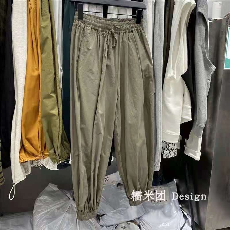 Arrival Summer Korean Style Women Loose Casual Elastic Waist Ankle-length Pants All-matched Cotton Harem T01 210512
