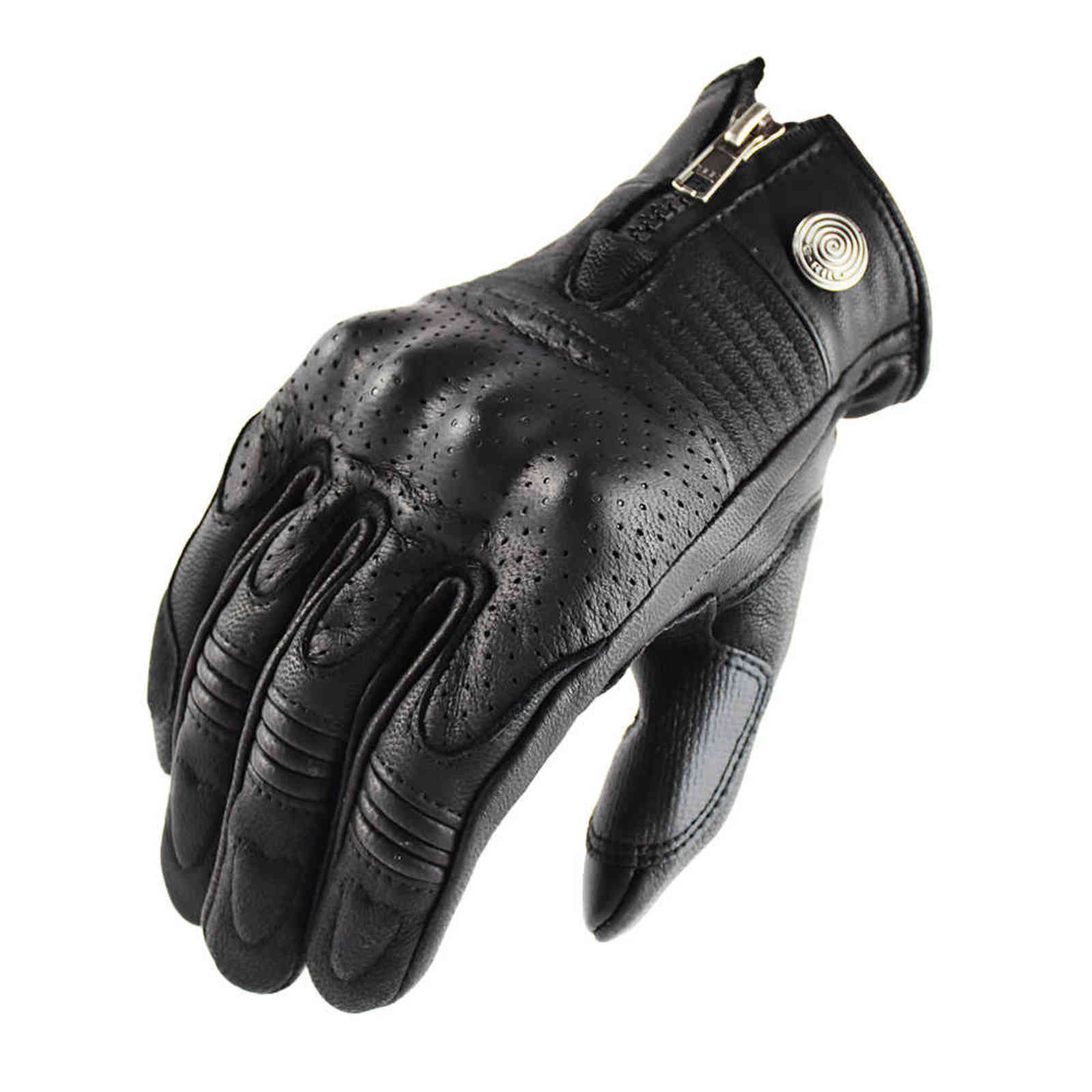 80s Retro Motorcycle Riding Gloves Leather Anti-drop &Wear-resistant Motocross Full Finger Real Moto Men 211124
