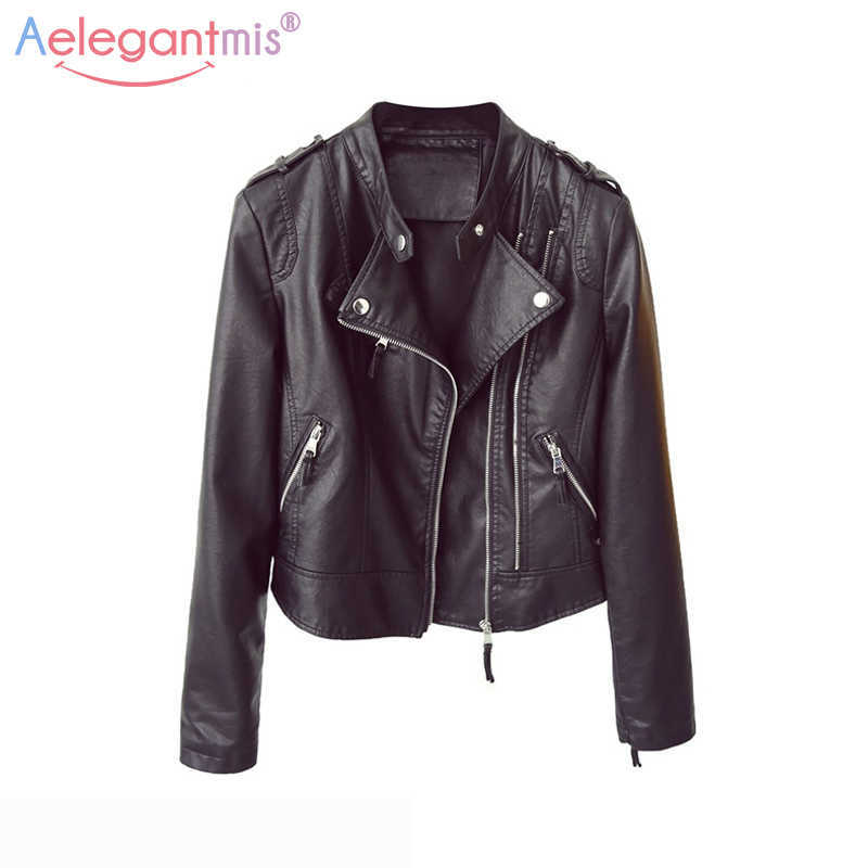 Aelegantmis Autumn Winter Short Soft Faux Leather Jacket Women Black Pu Motorcycle Ladies Biker Outerwear 210607, Pink
Aelegantmis Autumn Winter Short Soft Faux Leather Jacket Women Black Pu Motorcycle Ladies Biker Outerwear 210607, Pink