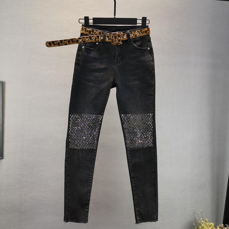 Women's Jeans Pants Woman 2021 Spring High-Waist Knee Rhinestone Stretch Slim-Fit Pencil Trousers Skinny Denim Girls, Black
Women's Jeans Pants Woman 2021 Spring High-Waist Knee Rhinestone Stretch Slim-Fit Pencil Trousers Skinny Denim Girls, Black