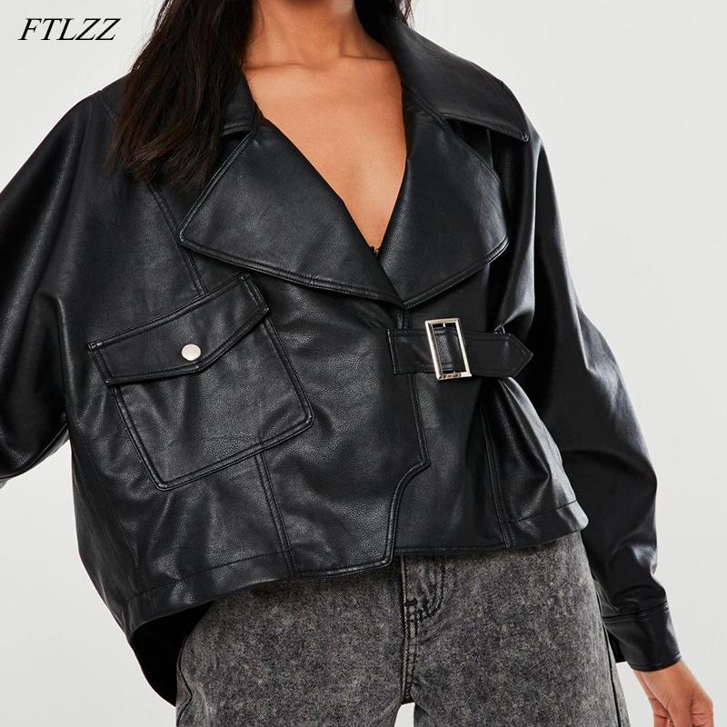 Women's Leather & Faux FTLZZ Spring Autumn Lapel Loose Short Jacket Women Fashion BF Style PU Coat Big Pocket Locomotive Outwear, Black
Women's Leather & Faux FTLZZ Spring Autumn Lapel Loose Short Jacket Women Fashion BF Style PU Coat Big Pocket Locomotive Outwear, Black