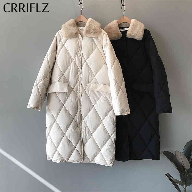 Fashion Argyle Fur Collar Long Parka Winter Down Jacket Women Single Breasted Casual Warm Oversize Coat CRRIFLZ 210520, Beige
Fashion Argyle Fur Collar Long Parka Winter Down Jacket Women Single Breasted Casual Warm Oversize Coat CRRIFLZ 210520, Beige