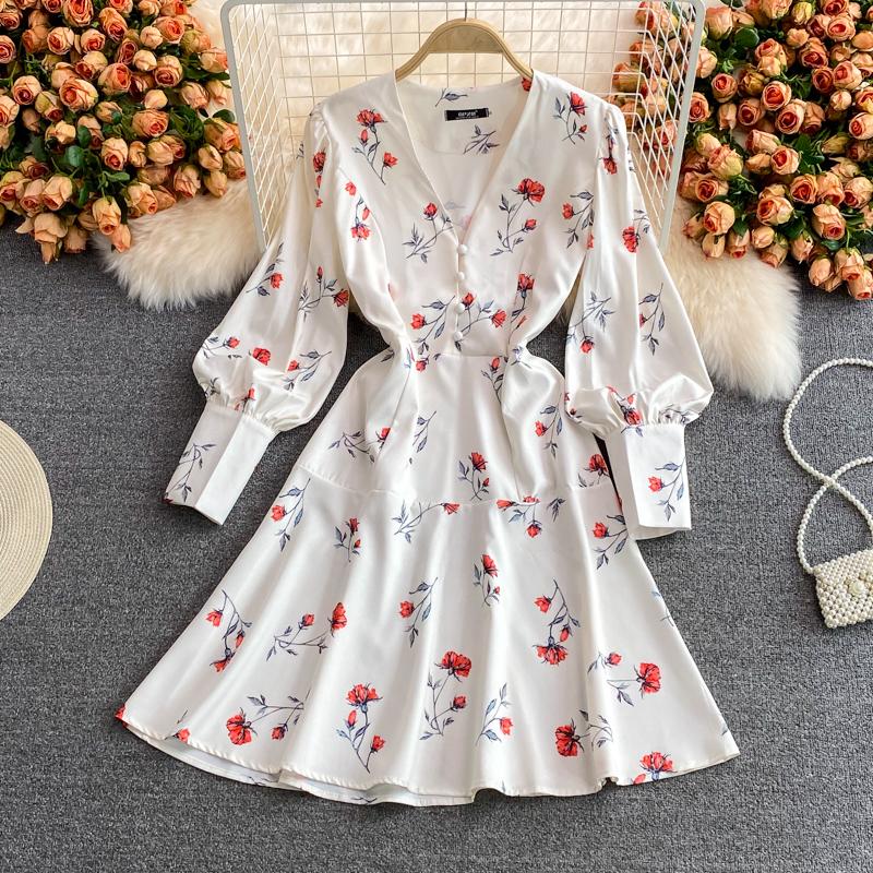 Casual Dresses Aibeautyer Summer Floral Print Puff Sleeve Lady Dress A Line Full Single Breasted Chiffon V Neck Women, White
Casual Dresses Aibeautyer Summer Floral Print Puff Sleeve Lady Dress A Line Full Single Breasted Chiffon V Neck Women, White