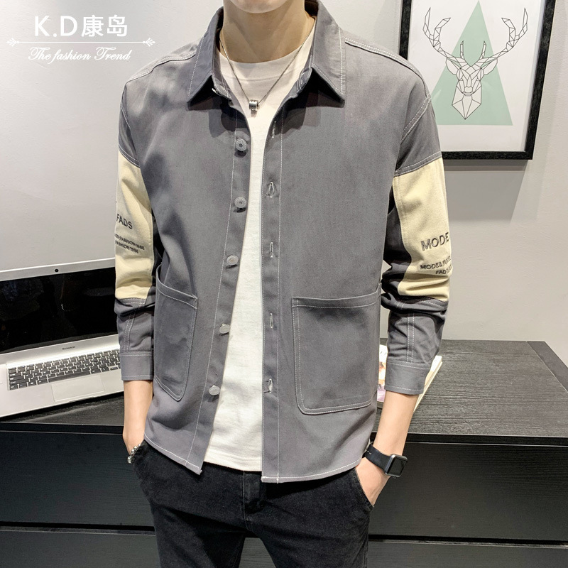Men's Jackets autumn shirt jacket male Korean winter clothes thin top all-match casual patchwork teenagers EVG8, Green
Men's Jackets autumn shirt jacket male Korean winter clothes thin top all-match casual patchwork teenagers EVG8, Green