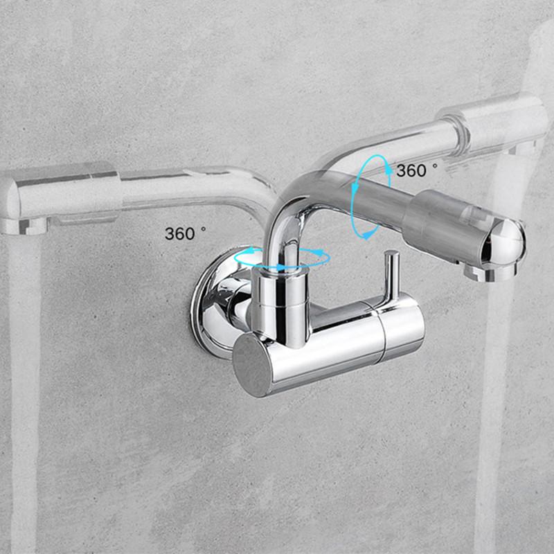 Arrival Basin Sink Faucet Fashion Wall Mounted Single Cold Water Tap With Gun Spray Mixer Chrome Black Multi-function Brass Bathroom Faucets
