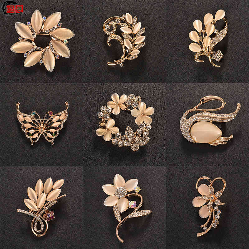Brooch Cat's Eye Girl Personality Sweater Cheongsam Suit Atmospheric Fixed Clothes Coat Trinkets
