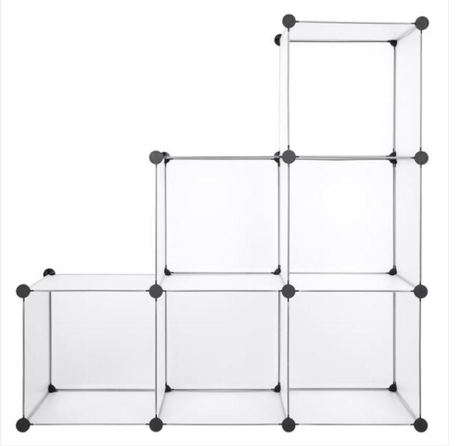 2022 Boxes & Bins Cube Storage 6-Cube Organizer Shelves Cubes DIY Closet Cabinet White Organization