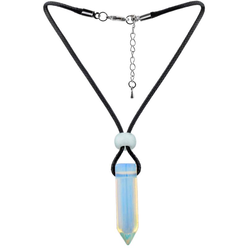 Pendant Necklaces Opal Opalite Stone Hexagonal Prism Cusp Necklace Adjustable Black PU Chain Energy Amulet Jewelry Women Men
Pendant Necklaces Opal Opalite Stone Hexagonal Prism Cusp Necklace Adjustable Black PU Chain Energy Amulet Jewelry Women Men