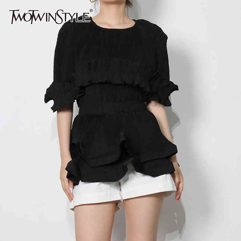 Ruffle Patchwork Tunic Shirt For Women O Neck Short Sleeve Elegant Blouse Female Fashion Clothing Stylish 210524, Blue
Ruffle Patchwork Tunic Shirt For Women O Neck Short Sleeve Elegant Blouse Female Fashion Clothing Stylish 210524, Blue