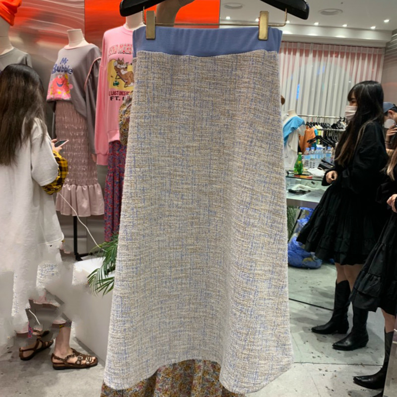 Nomikuma Fashion Contrast Color Women Skirt Korean High Waist Autumn New Skirts Elegant Causal Faldas Mujer Moda 6C656 210427