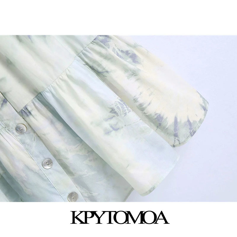 Women Chic Fashion With Ruffles Tie-dye Print Mini Dress Backless Thin Straps Female Dresses Vestidos 210420